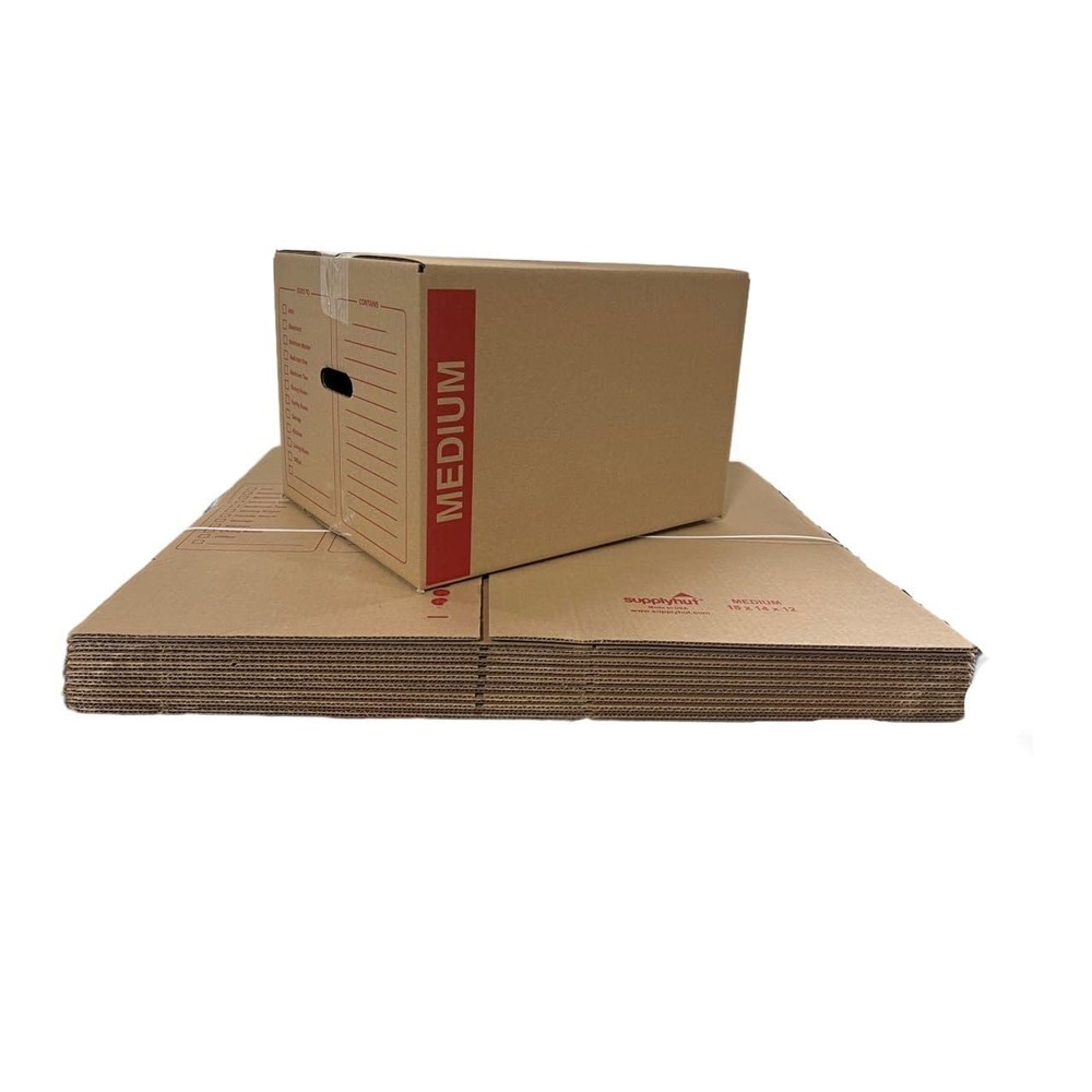 10 - Pack Medium Cardboard Moving Boxes 18x14x12 32 ECT With Handles