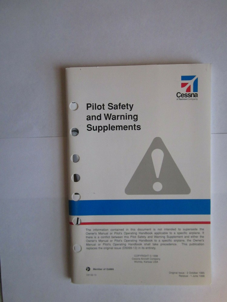 CESSNA PILOT SAFETY AND WARNING SUPPLEMENTS