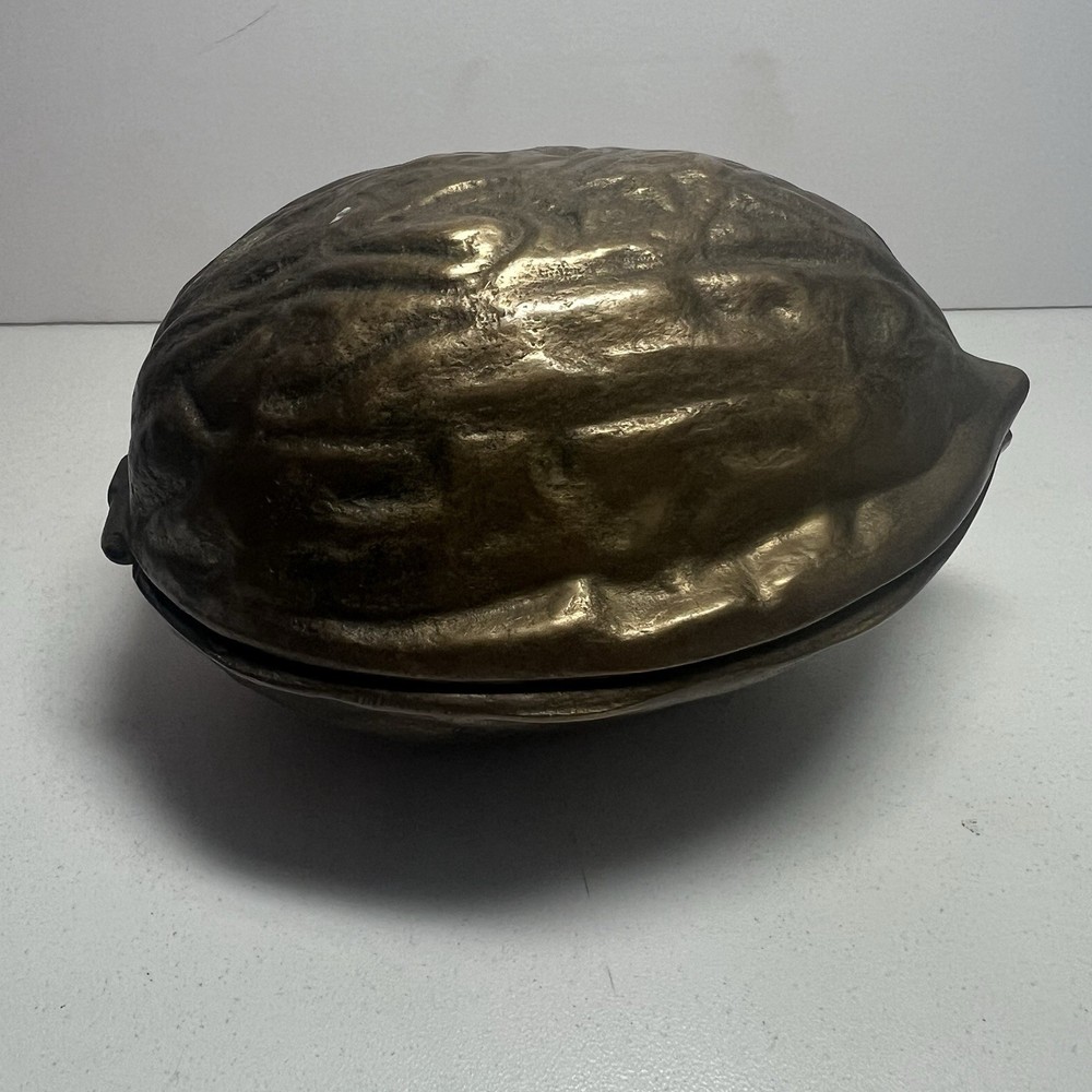 SOLID BRASS NUTCRACKER WALNUTS Vintage LARGE Walnut Shaped