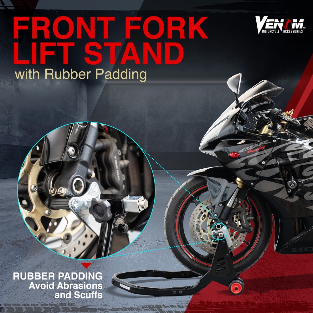 Universal Motorcycle Stand Combo For Front & Rear Wheel, Stable & Durable