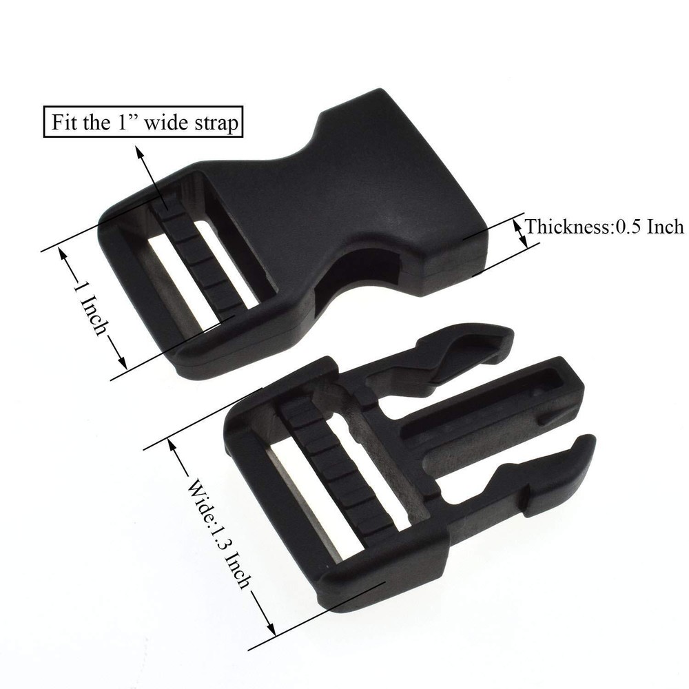 4 Pack Quick Side Release Buckle for 1 Inch/25mm Webbing Straps for Boat Cover