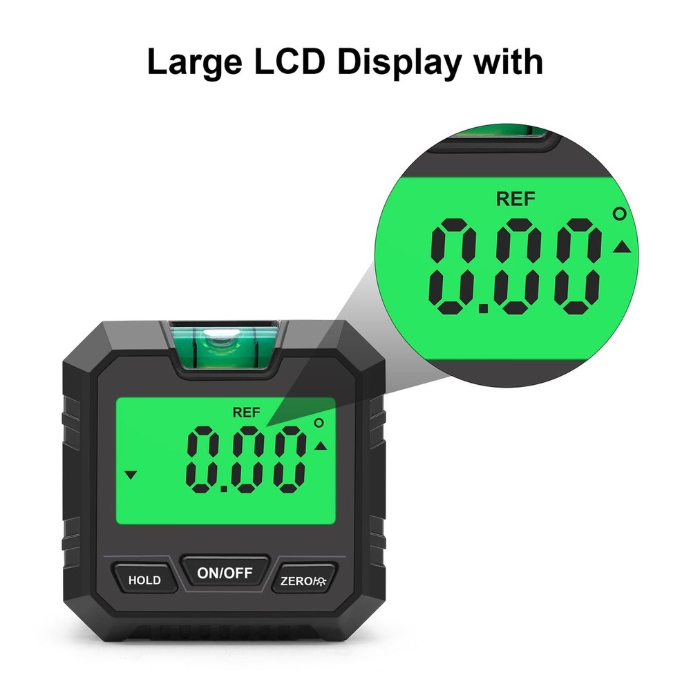 Digital Angle Gauge Magnetic Lcd Level Tool, Horizontal Bubble Magnetic Angle...