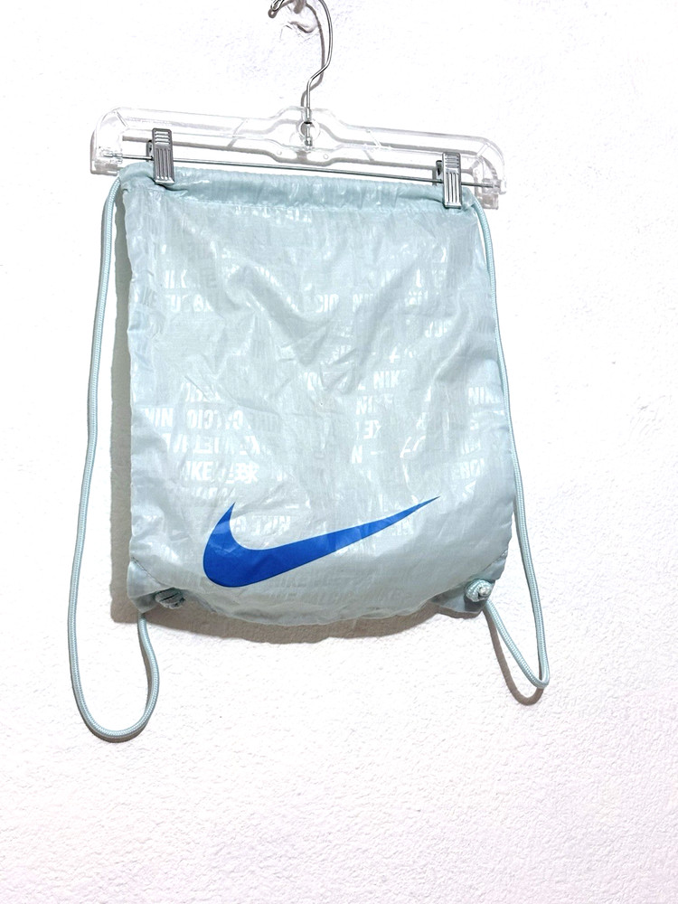 NIKE Drawstring Cleat Shoe Backpack Bag Pastel Blue White Straps