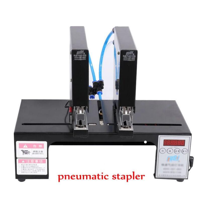 110V Pneumatic Stapler Double Head Automatic Electric Stapler Binding Machine