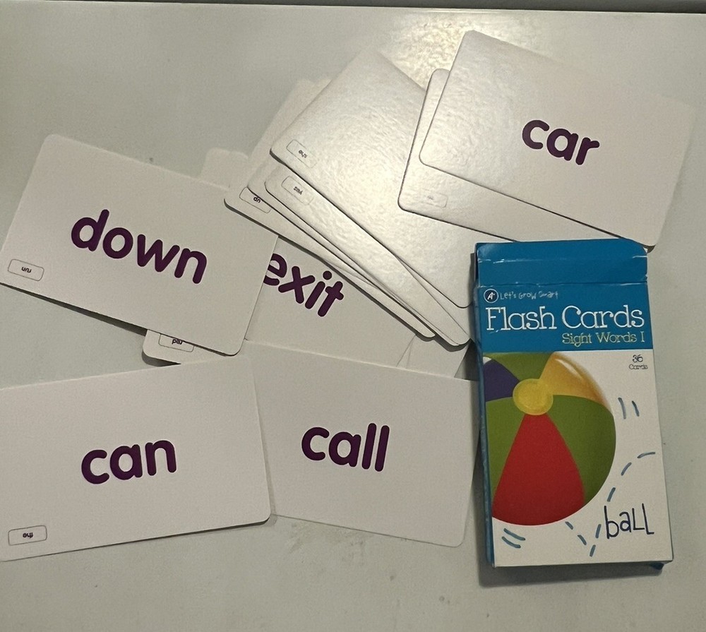 4 Sets Let’s Grow Smart Flash Cards 36 pack Addition Subtraction Slight Words