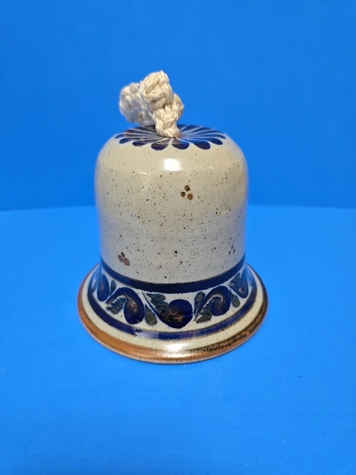 Stoneware Pottery Handcrafted Bell 5" Signed