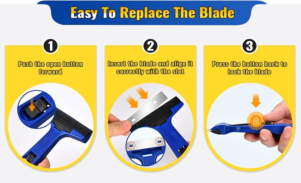 Blade Scraper, Scraper Tool Extra Replacement Metal Blades,