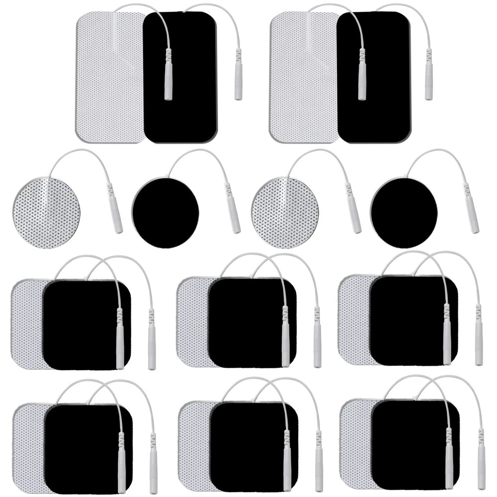 LotFancy TENS Unit Replacement Pads Assorted 20 Piece Assortment, White