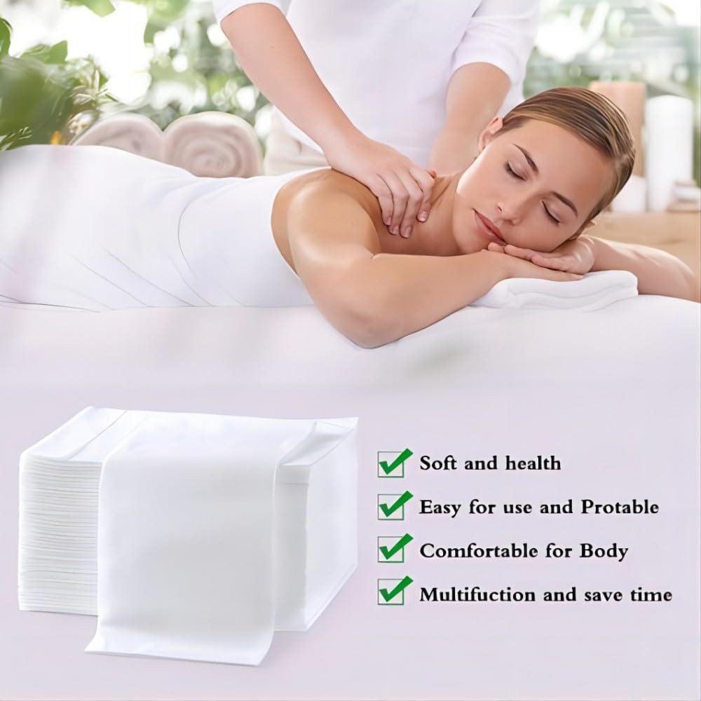 100Pcs Disposable Massage Table Sheets 31.5x71 Non-Woven Spa Bed Covers