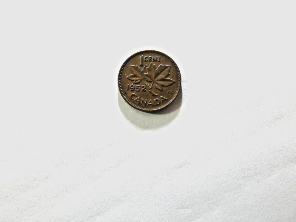 Canada 1 Cent 1952 coin. Km# 41