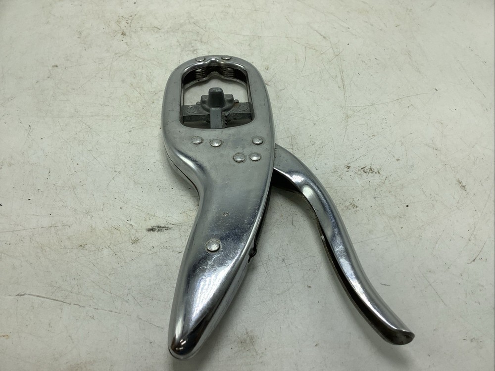 Nut Cracker Vintage Crackerjack Chrome Metal Made in England EUC Clean