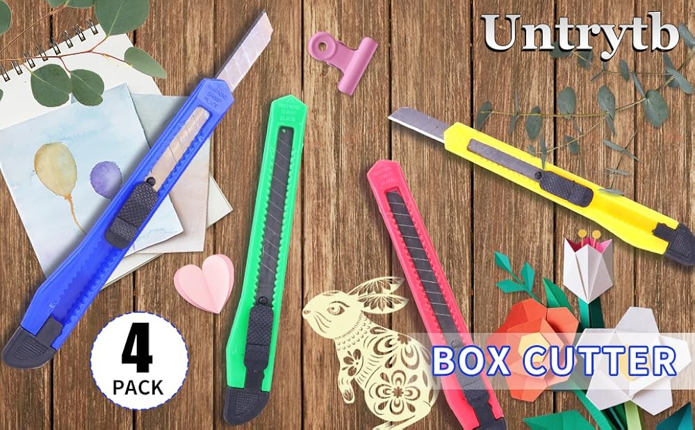 Box Cutter Utility Knife, Mini Box Cutters Retractable Opener,
