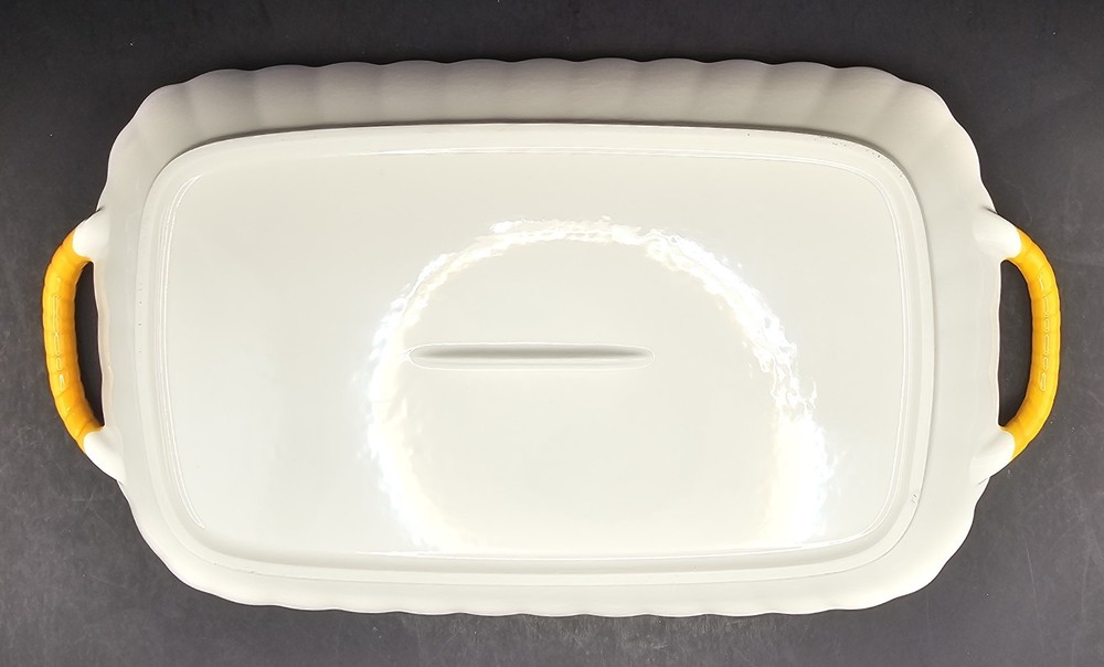 Beautiful Set of 3 Double Handle Rectangular Ceramic Serving Trays