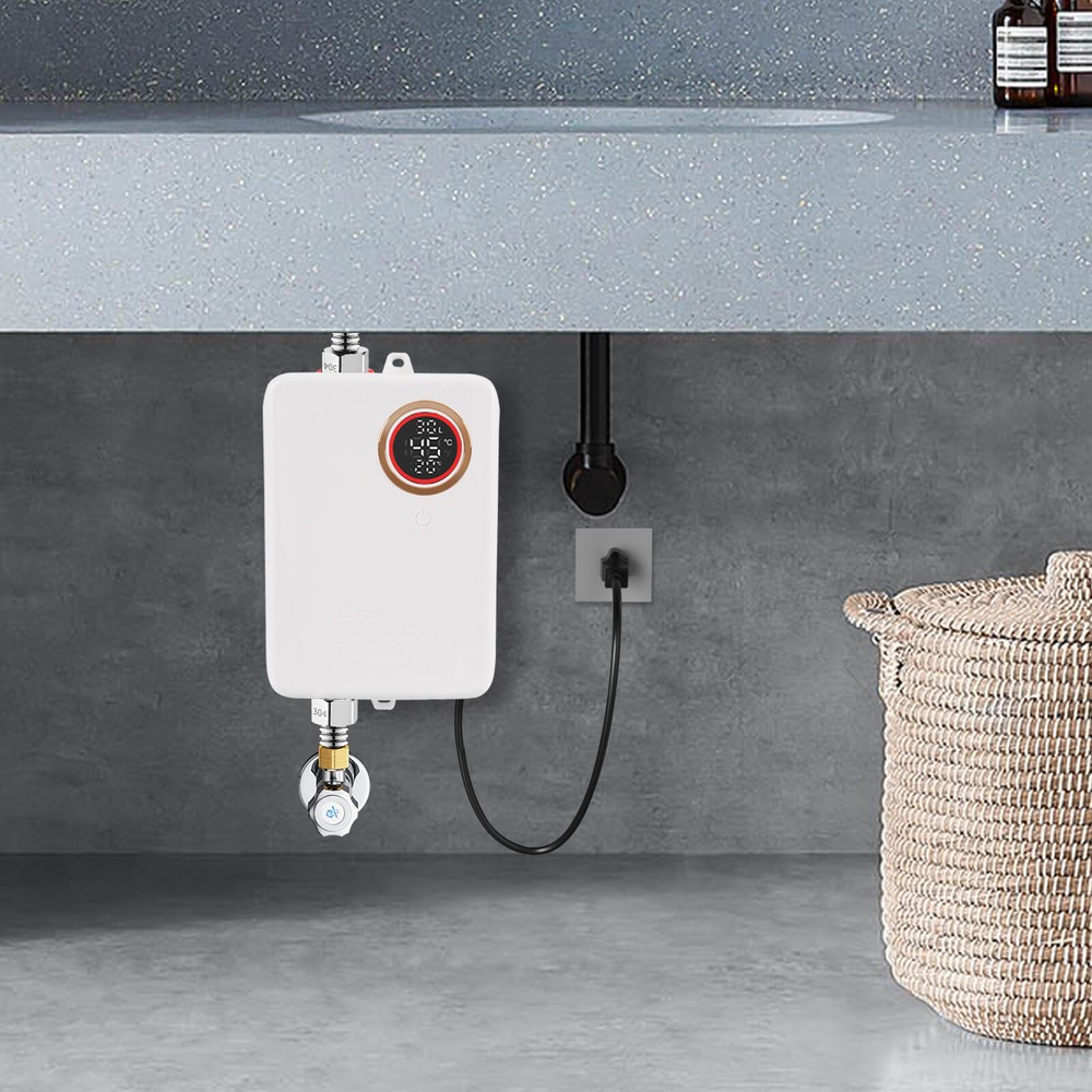 Electric Tankless Water Heater Instant Hot Shower Kitchen Heater 110V 3000W