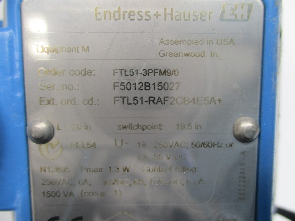ENDRESS+HAUSER FTL51-3PFM9/0 UNMP