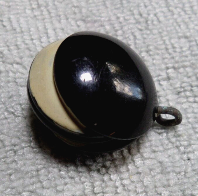 Vintage Antique Celluloid Button Unusual Clamshell Design