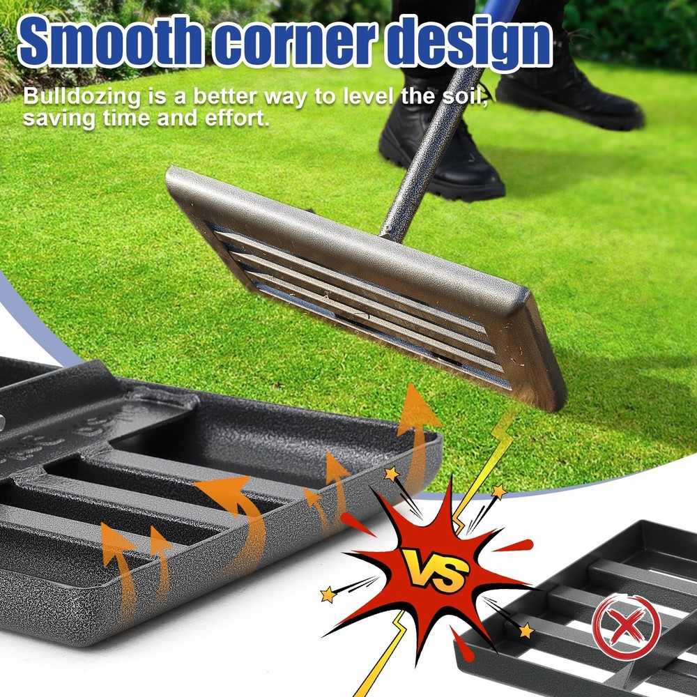 FLY HAWK Lawn Leveling Rake | Levelawn Tool | Level Soil or Dirt Ground Surfa...
