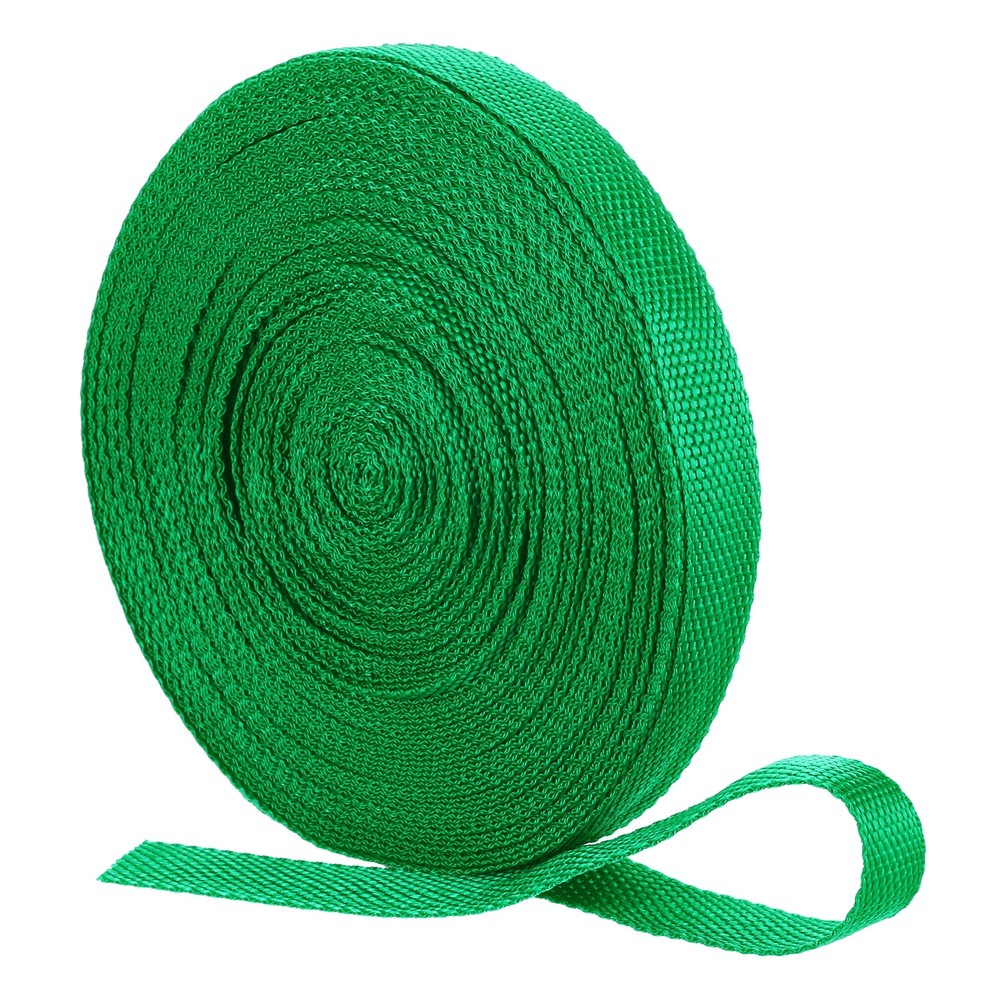 Nylon Webbing Strap, 22 Yards x 3/4" Polypropylene Flat Webbing Strap (Green)