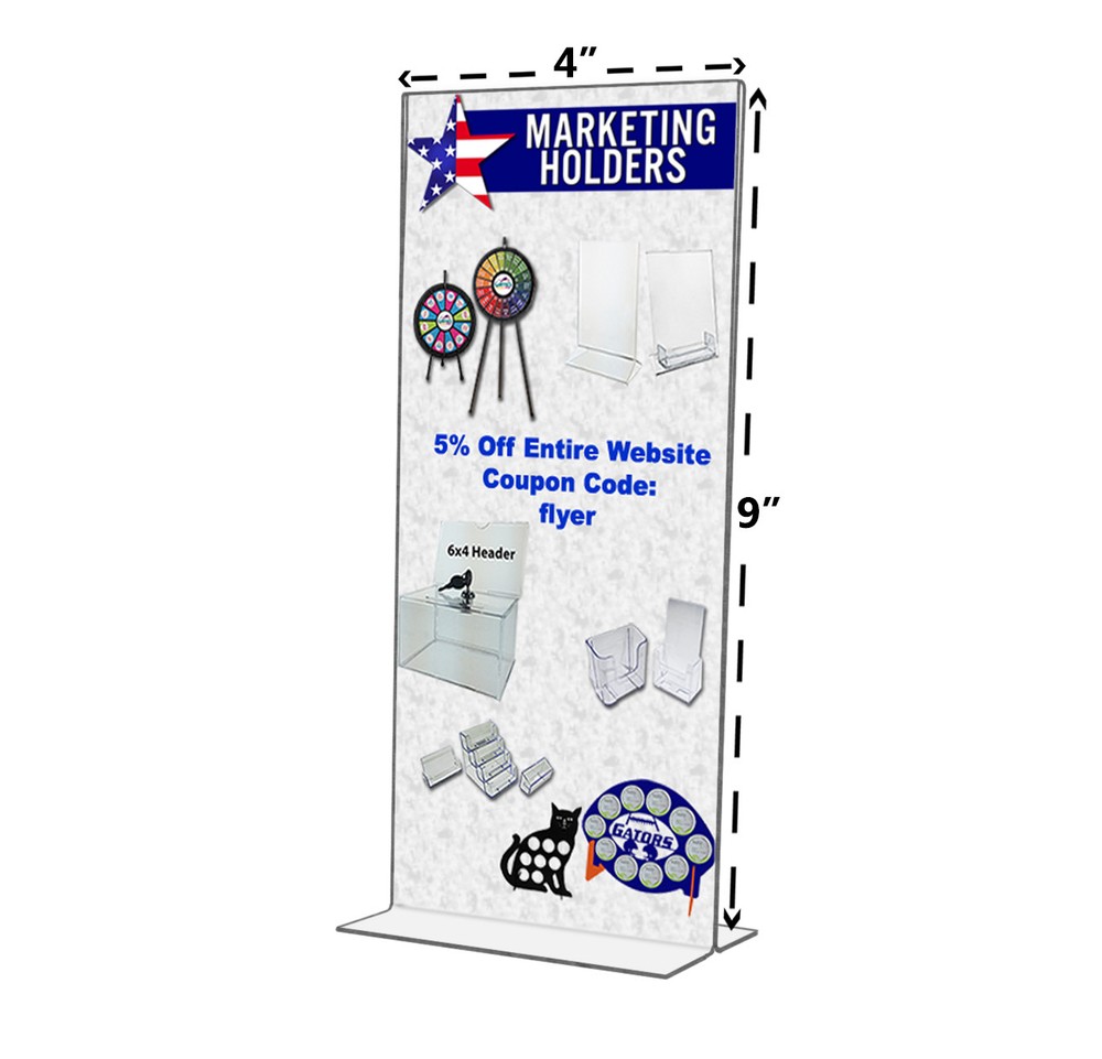 Retail Pricing Sheet Menu Table Countertop Bottom Loading Display Holder