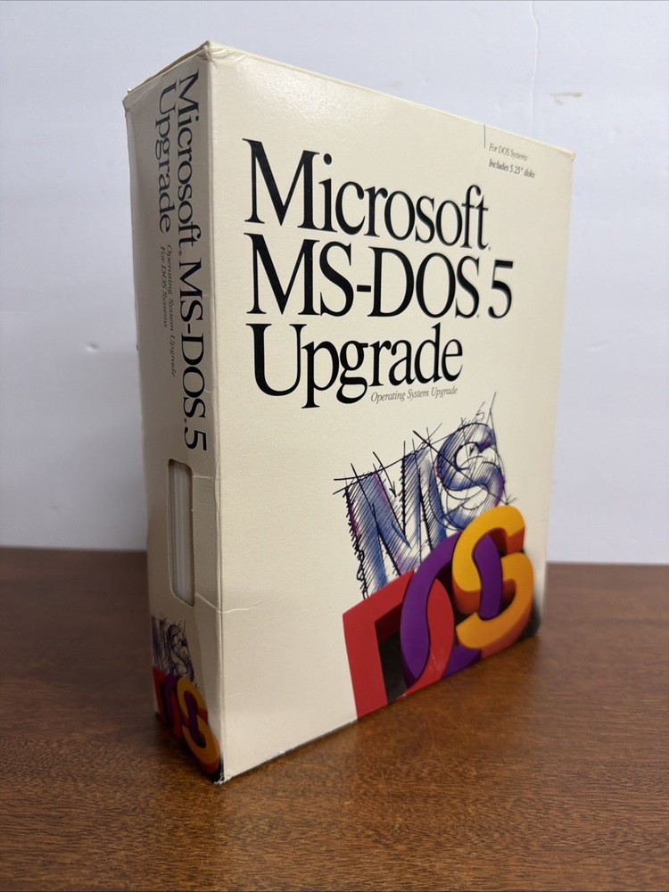 Vintage Microsoft MS-DOS 5.0 Upgrade 3.5" Software Operating System Disks
