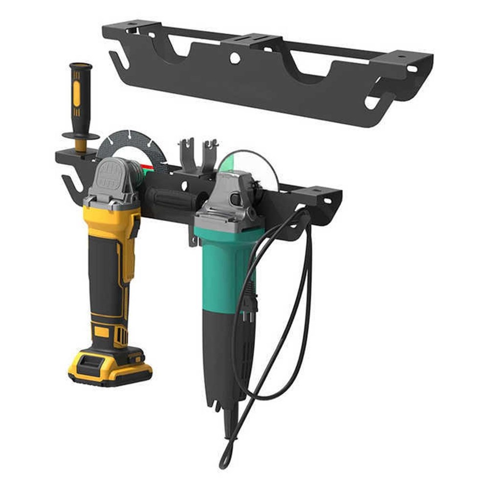 Angle Grinder Holder 2 Bay Easy Installation Angle Grinder Rack for Workspace