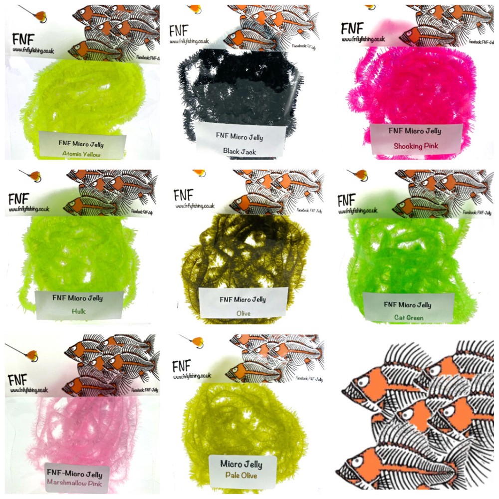 FnF MICRO JELLY FRITZ Fly Tying Material 6mm - 2 Meter Pack