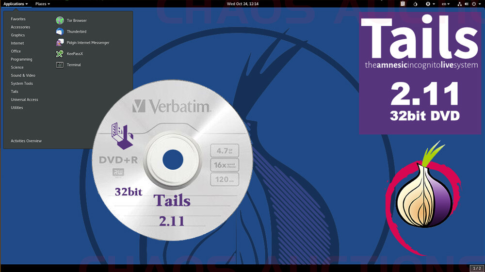 TAILS 2.11 Anonymous Browsing OS LINUX LIVE Bootable 32bit DVD