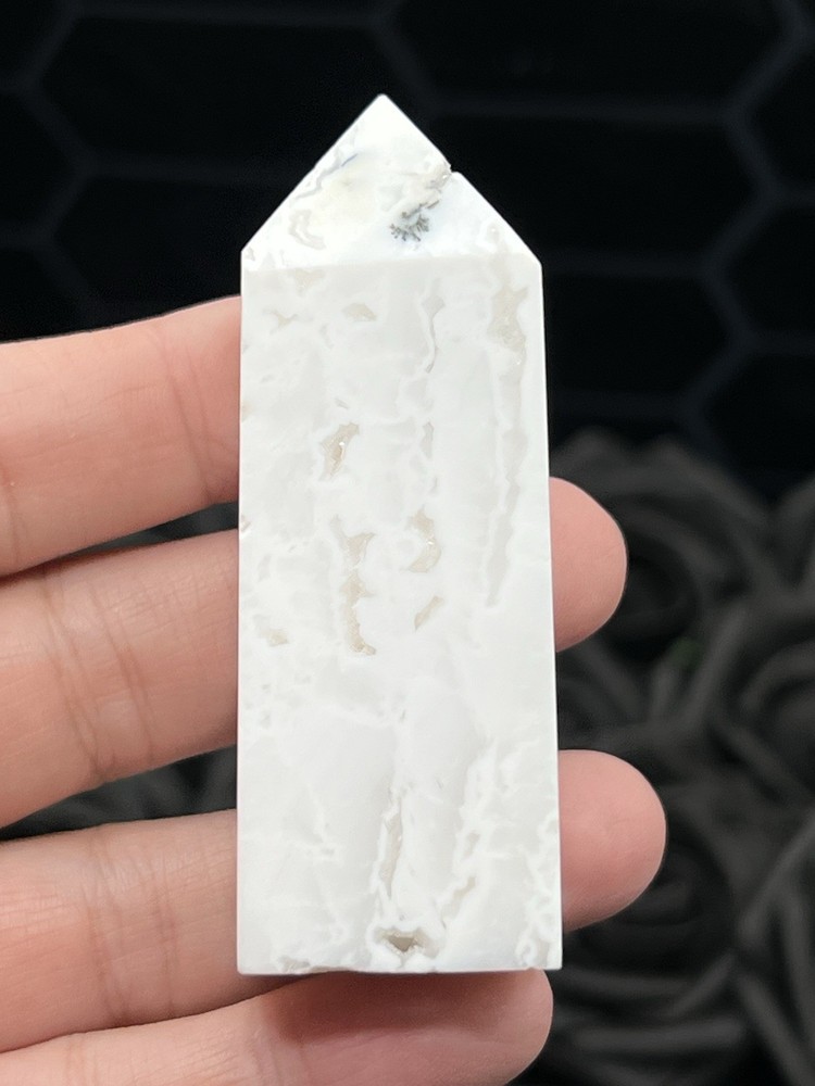Natural White Agate Points Druzy L@@K Free ship & Gift