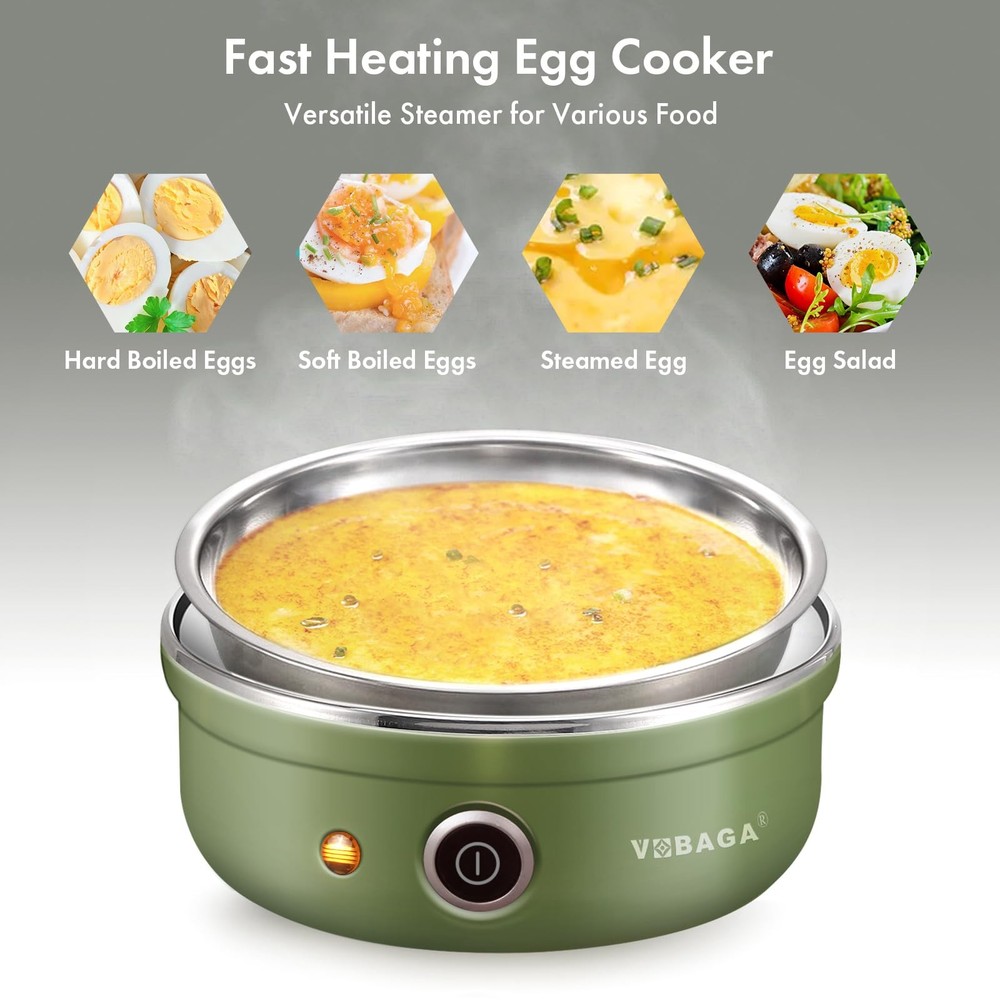 Egg Cooker, Rapid Egg Boiler with Auto Shut Off for Soft, Medium, Hard Boiled...