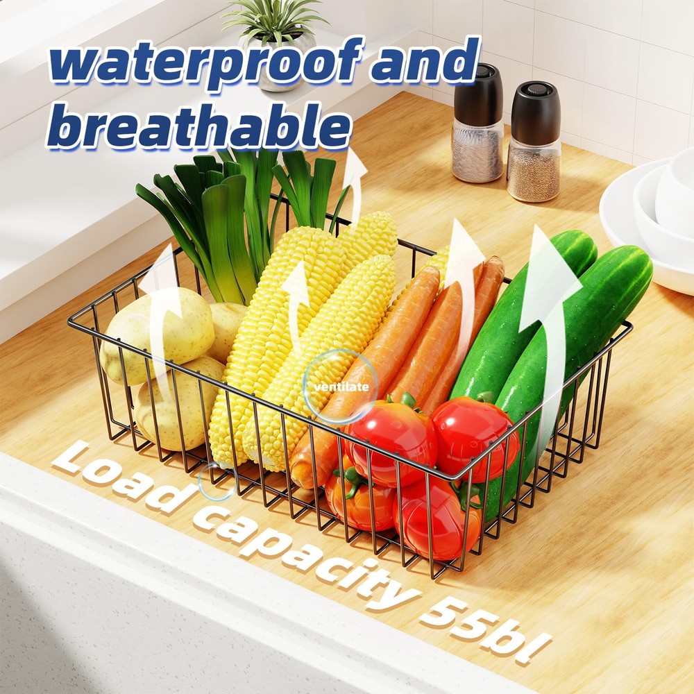 8 Pack Large Wire Baskets for Organization, Metal Pantry Storage Baskets for ...