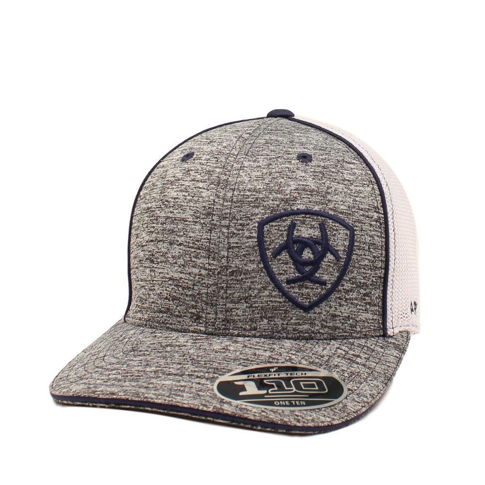 ARIAT Men's Gray Heather Flexfit Baseball Cap