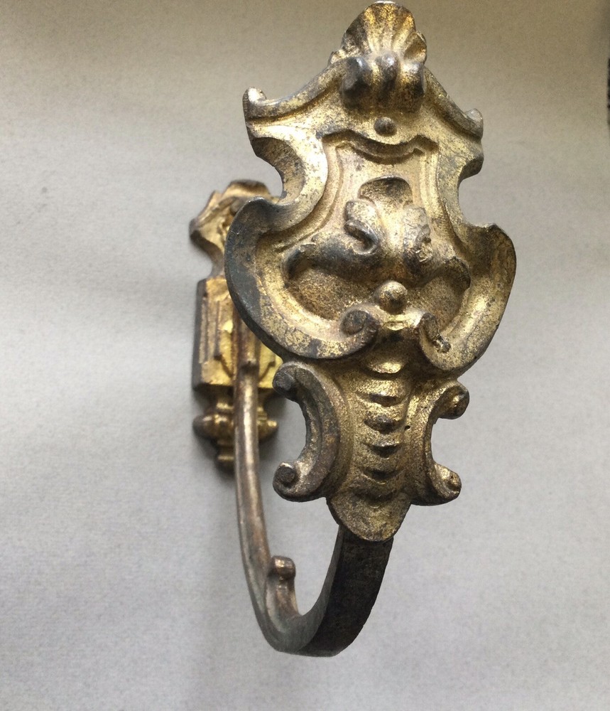 Brass Antique Curtain Holdback Salvaged