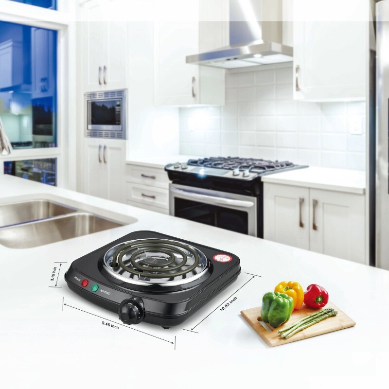Portable Single Burner and Hot Plate, Temperature Control, Indicator Light
