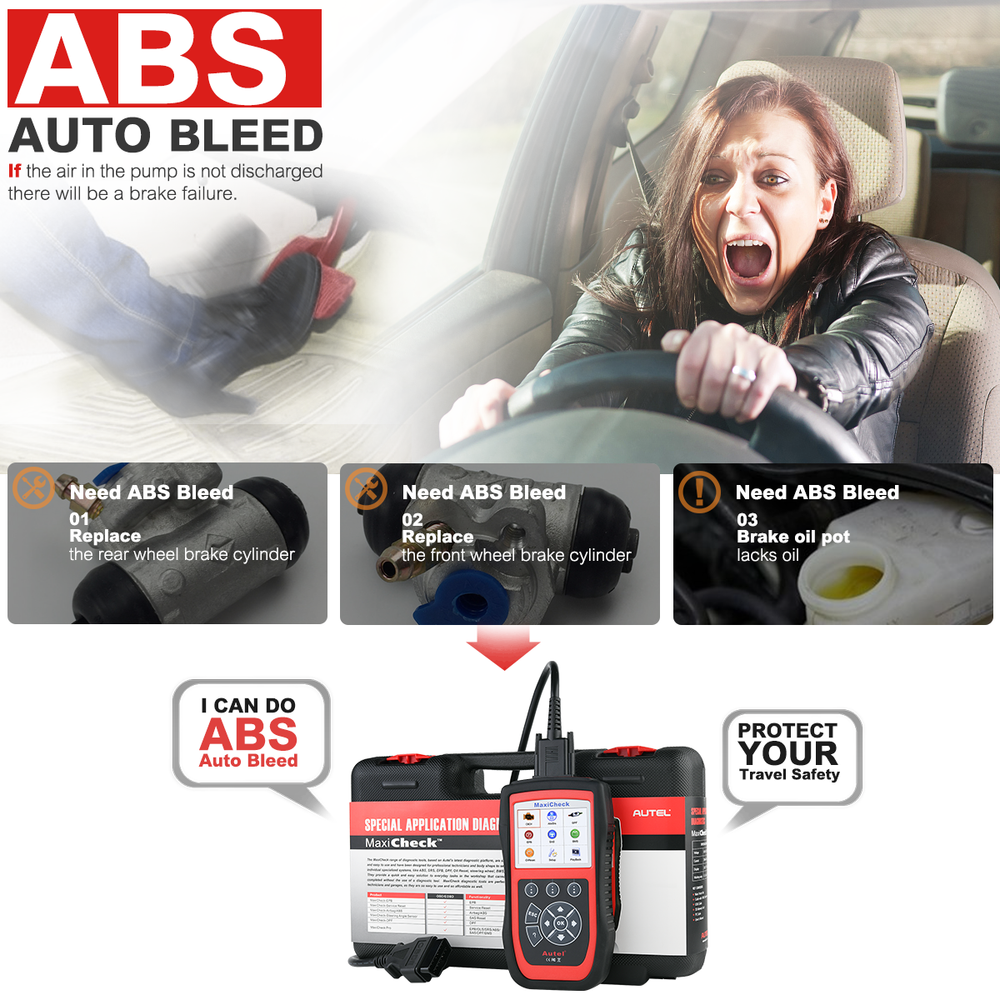 Autel MaxiCheck Pro ABS SRS Brake OBD II Diagnostic Tool Code Scanner