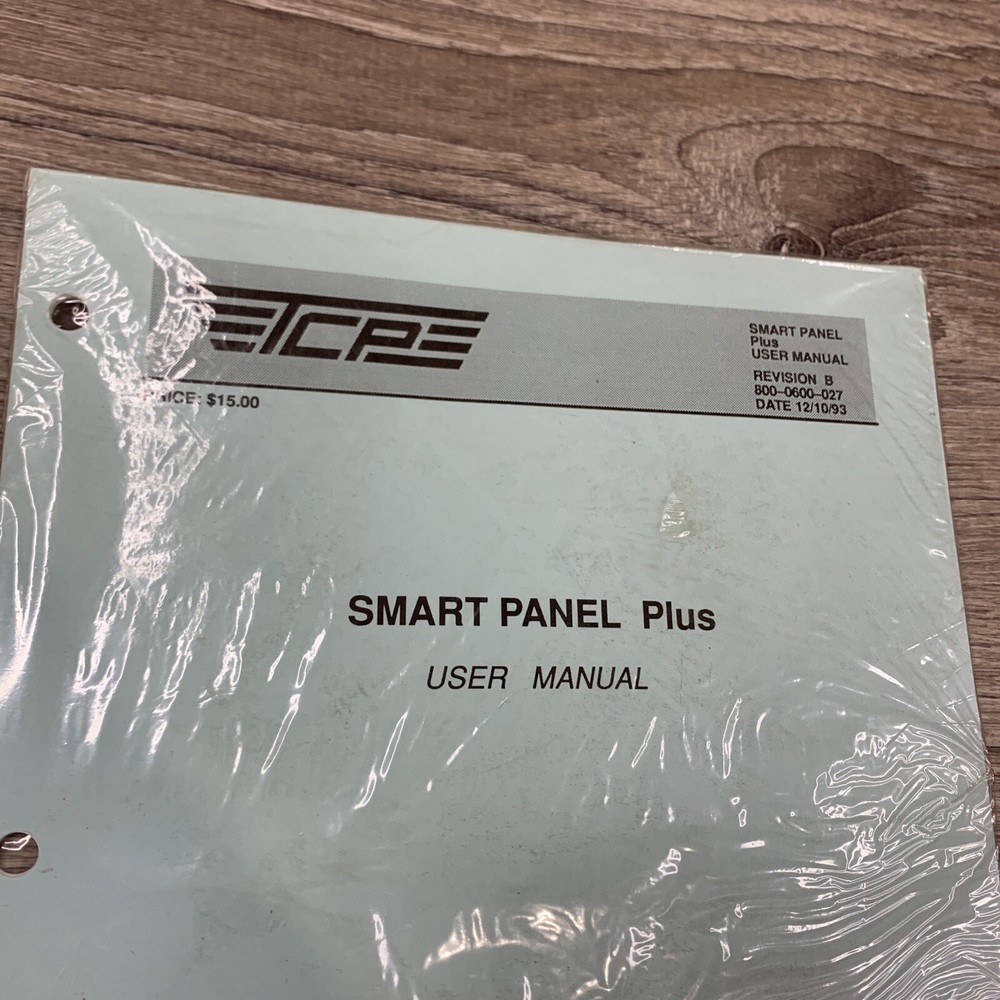 Total Control Products Smart Panel Plus User Manual Revision B TCP 1993 New