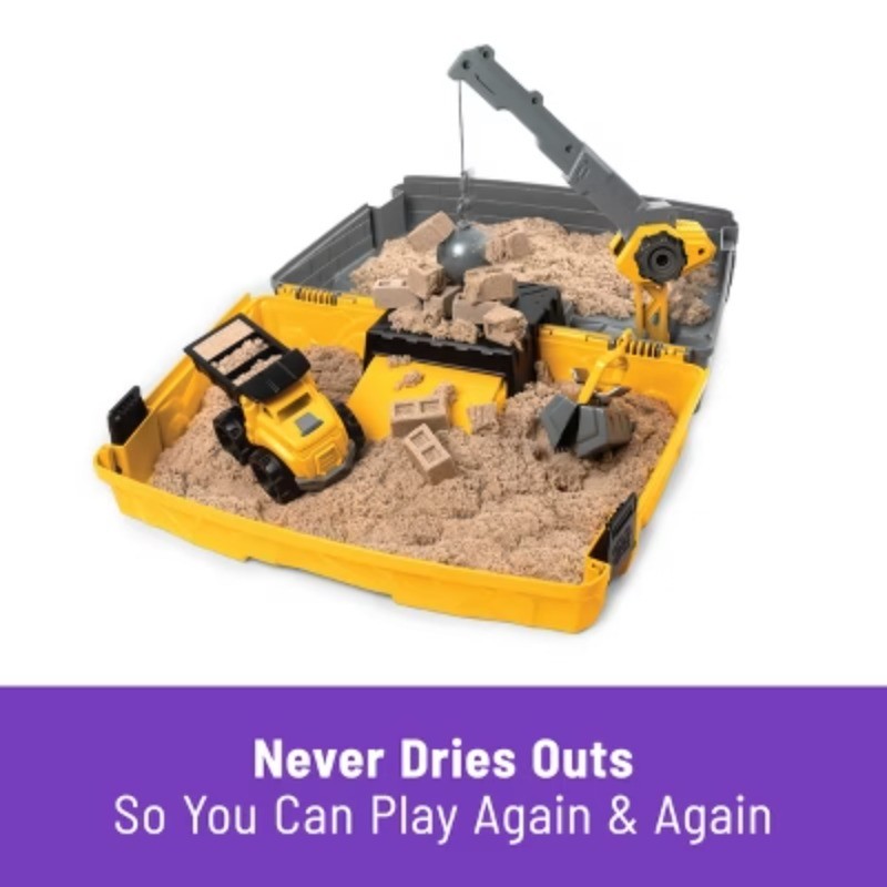 Construction Site Kit with Crane, Dump Truck, Foldable Sandbox