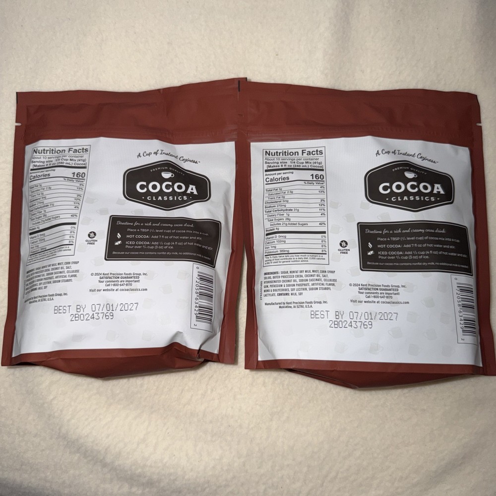 2 Pack - Cocoa Classics Chocolate Supreme Pouch, 14.8 oz Each - BB 07/27