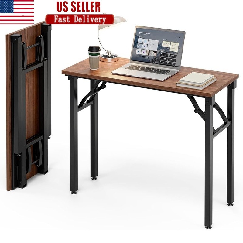 Folding Desk No Tools Assembly Compact Lightweight Workstation Home Office Study