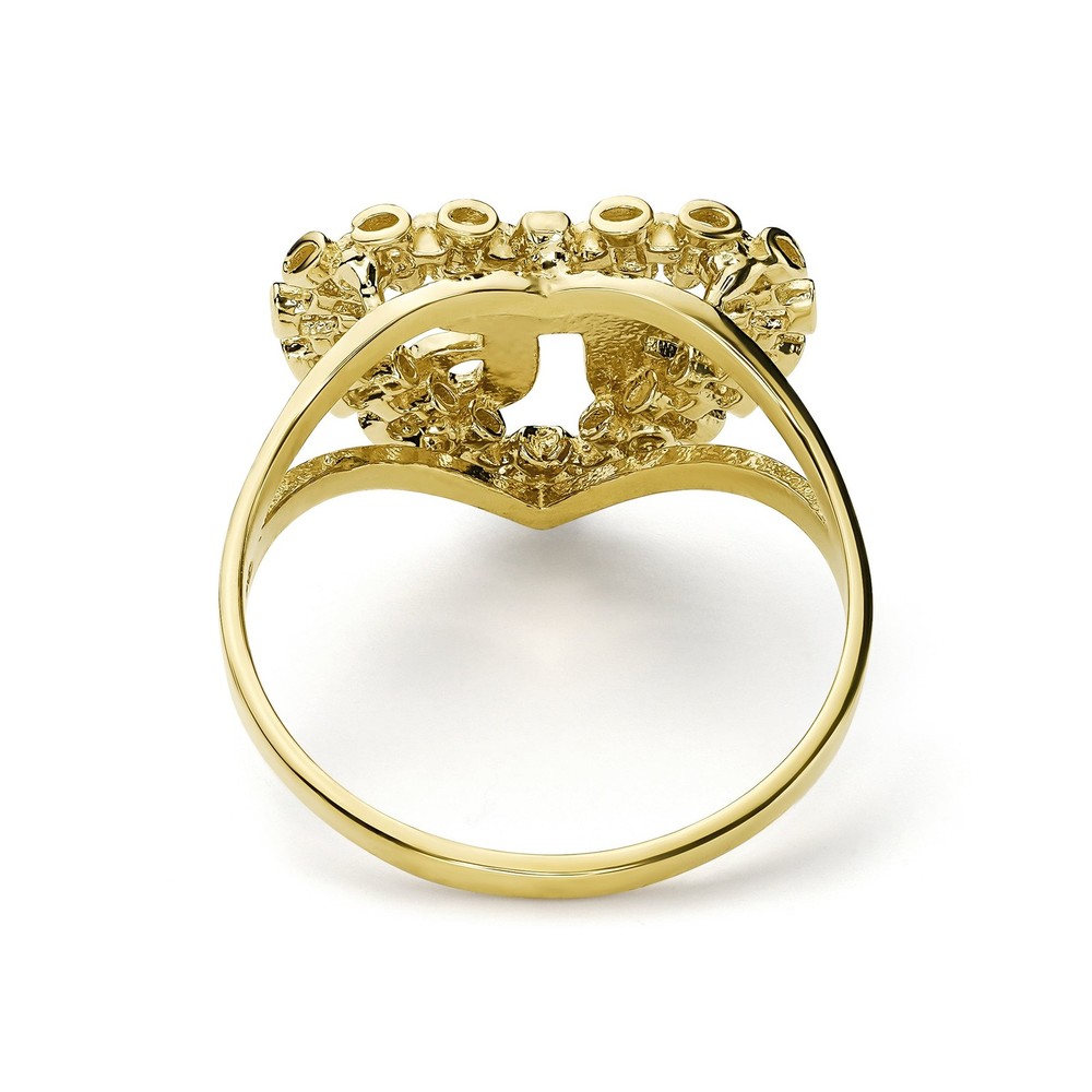 10k Gold Luxe Rollie Heart Initial Ring