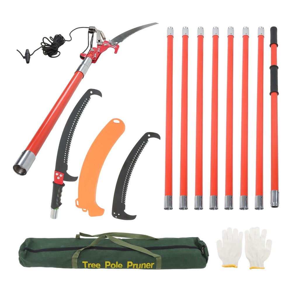 30ft Pruner Saw Combination Extendable Tree Trimmers Section 9 Orange New