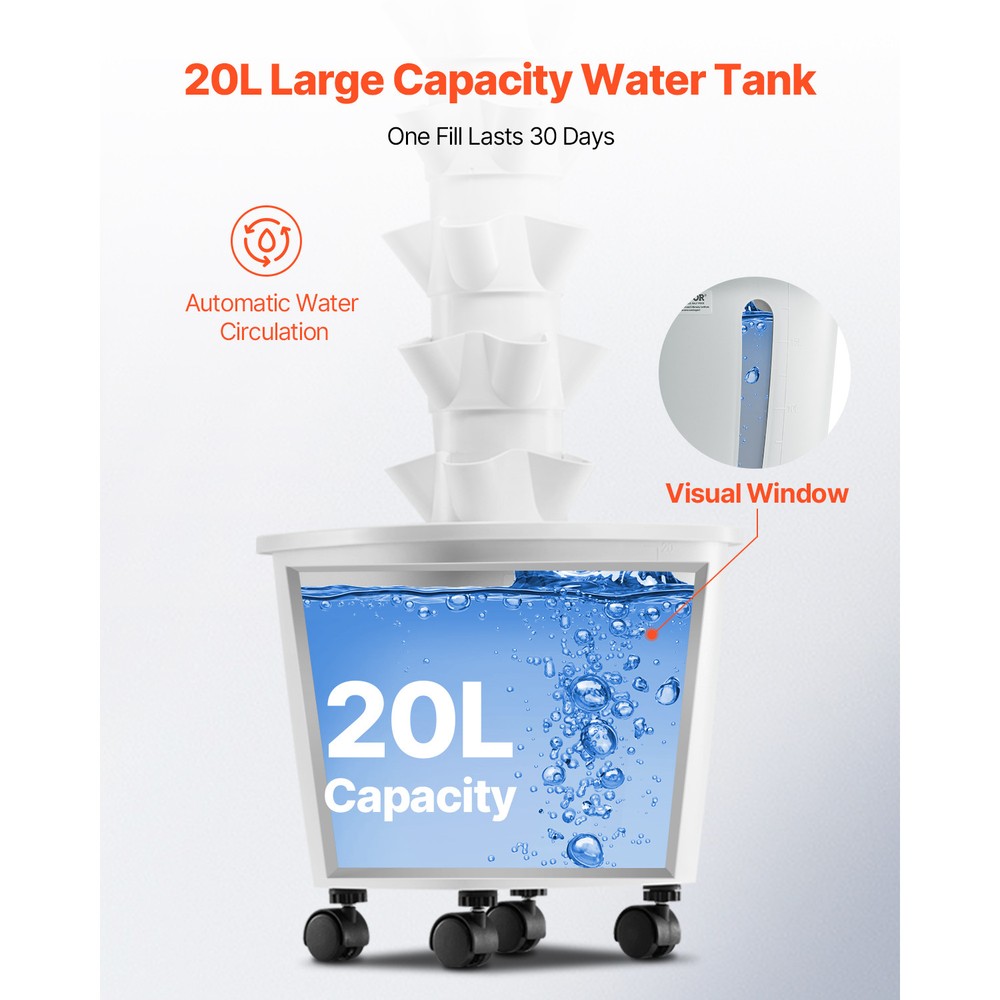 Hydroponic Growing System with Wheel 50 Pods Indoor Hydroponic Tower
