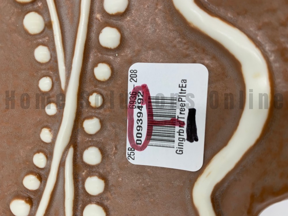 Pottery Barn Gingerbread Tree Matte Stoneware Platter Brown 9" w #U454