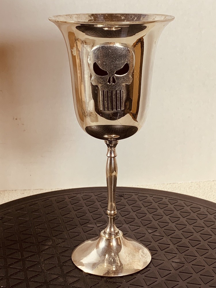 1 ~ Marvel PUNISHER Silver Plate Goblet ~ MEMORABILIA / COLLECTIBLE ~SILVER LOGO