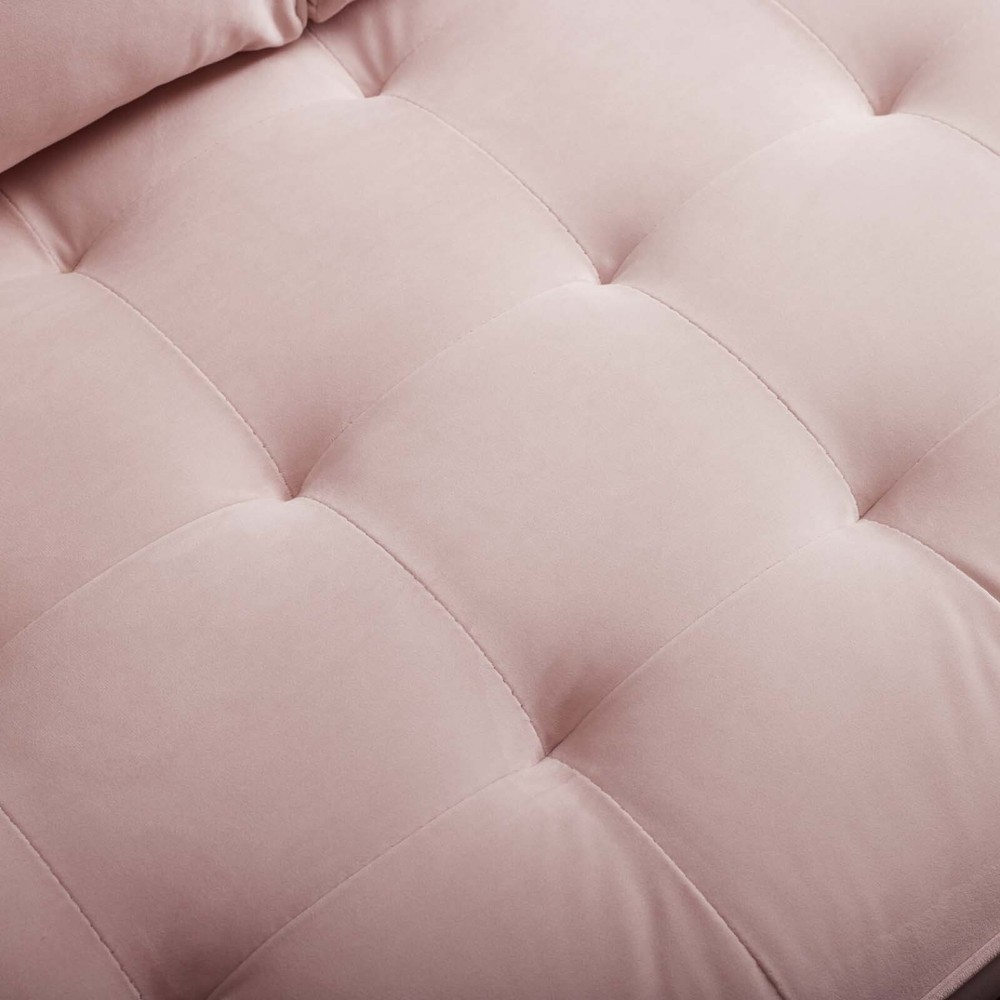 Modway Valour Performance Velvet Upholstered Tufted Sofa In Pink