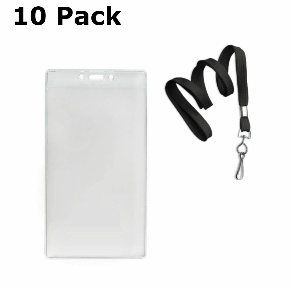 10 Pack - 4x7 Pit Pass / Extra Large Ticket Holders with Lanyards (4 X 7 Badges)