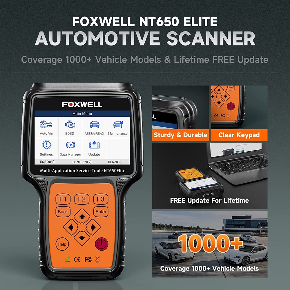 FOXWELL OBD2 Scanner Car ABS SRS Engine Systems Code Reader Bidirectional Test