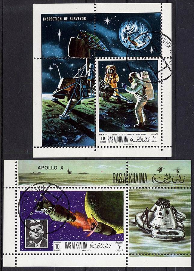 RAS AL KHAIMA / UAE  1971 SPACE - APOLLO PROJECT x2 S/S CTO