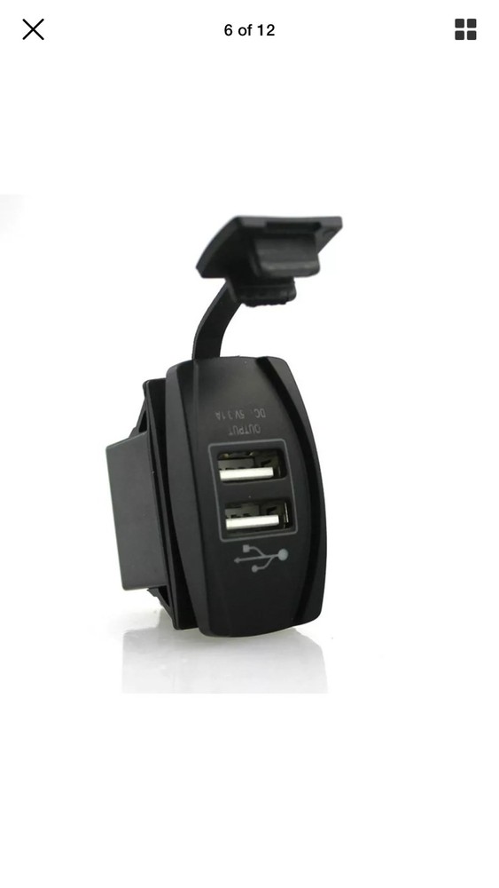 Lighted Rocker Switch Usb Plug -12v / 24v Panel Toggle Fits Military HUMVEE