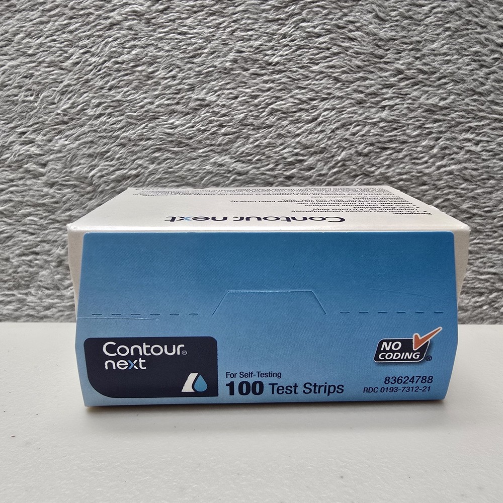Contour Next Diabetic Blood Glucose Test Strips 100 Count No Coding Exp 09/2026