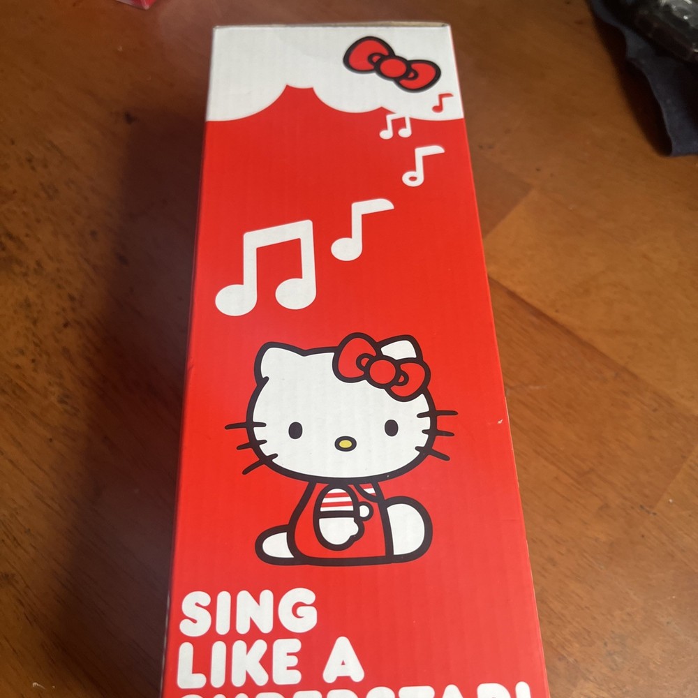 Hello Kitty Bluetooth Karaoke Microphone & Wireless Speaker USB Charging Red NEW